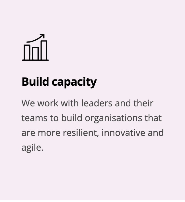 Build capacity Build capacity